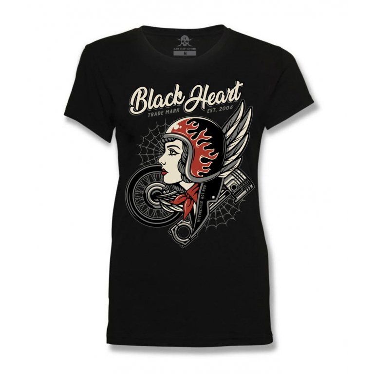 BLACK HEART Motorcycle Girl čierna - S