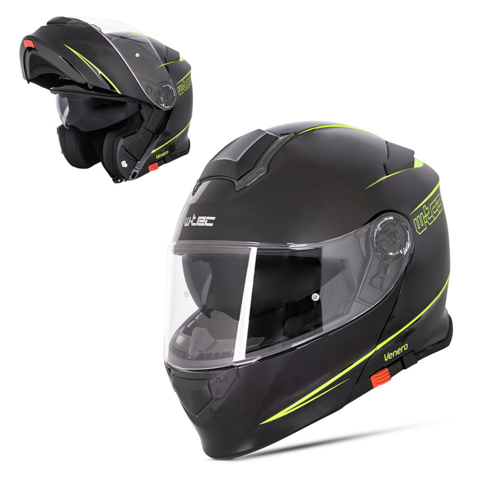 W-TEC Venero Glossy Black-Neon Yellow - XL (61-62)