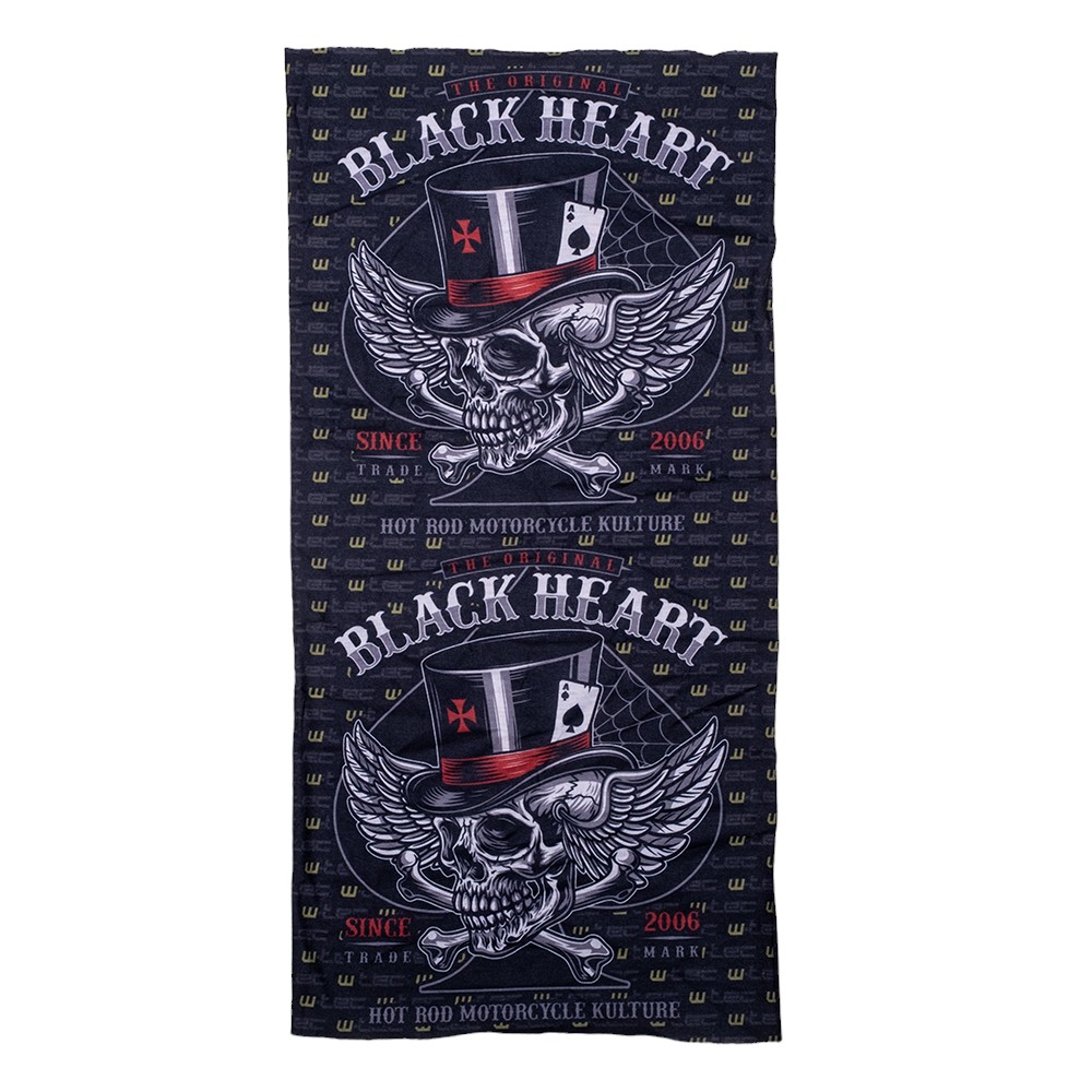 W-TEC Black Heart Scarfest Wings Skull