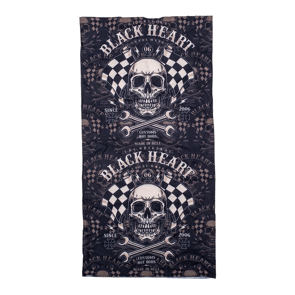 W-TEC Black Heart Scarfest Wings Skull