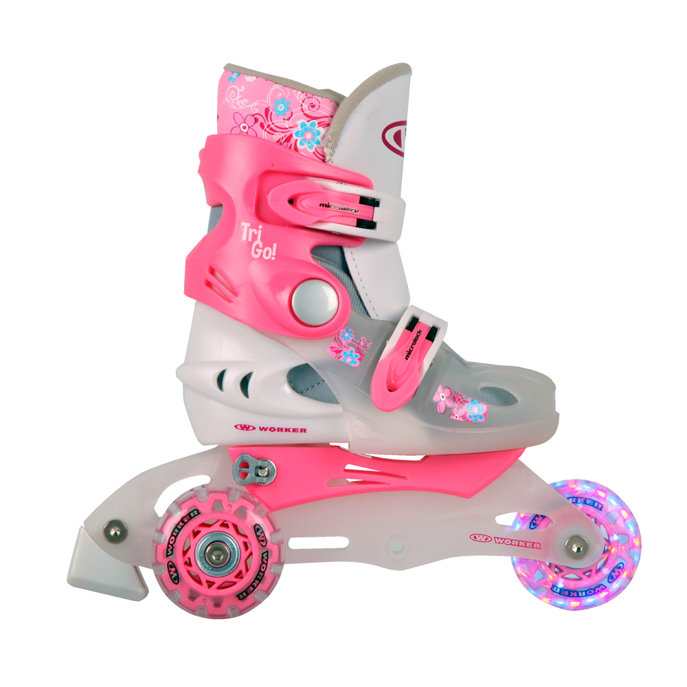 E-shop WORKER TriGo Skate LED - se sv. kolečky ružová - XS (26-29)