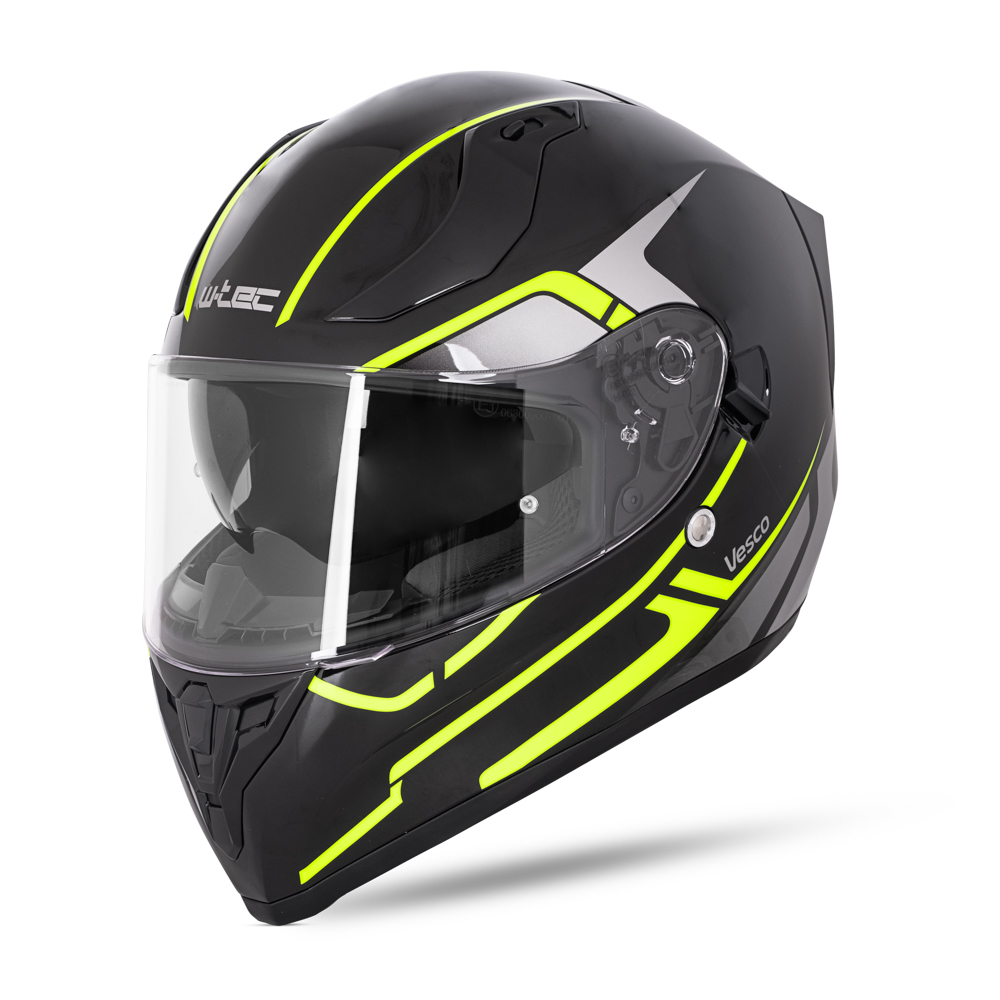 W-TEC Vesco Glossy Black-Neon Yellow - XL (61-62)