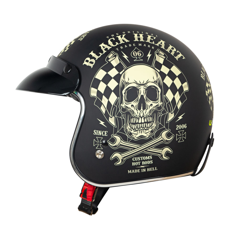 W-TEC Black Heart V541 Black Heart Skull, čierna lesk - S (55-56)