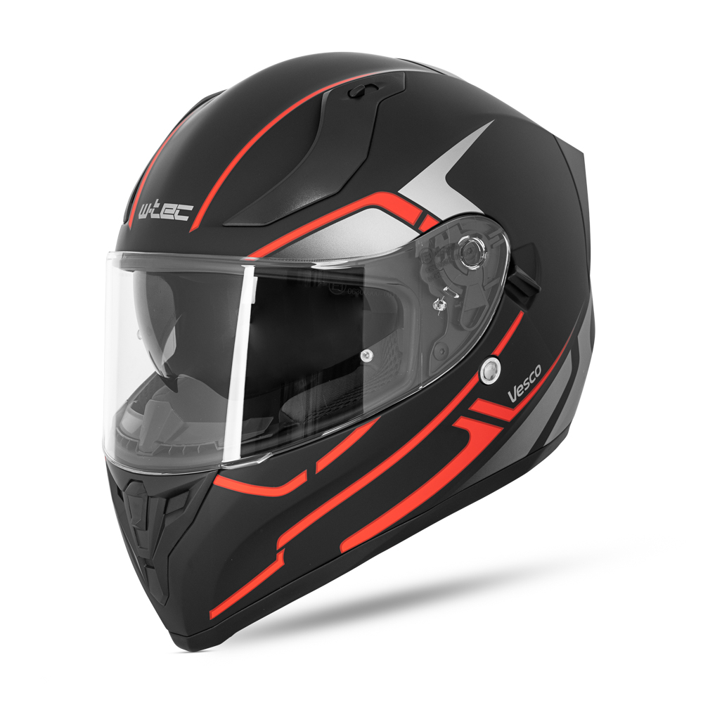 W-TEC Vesco Black Matt-Corsa Red - L (59-60)