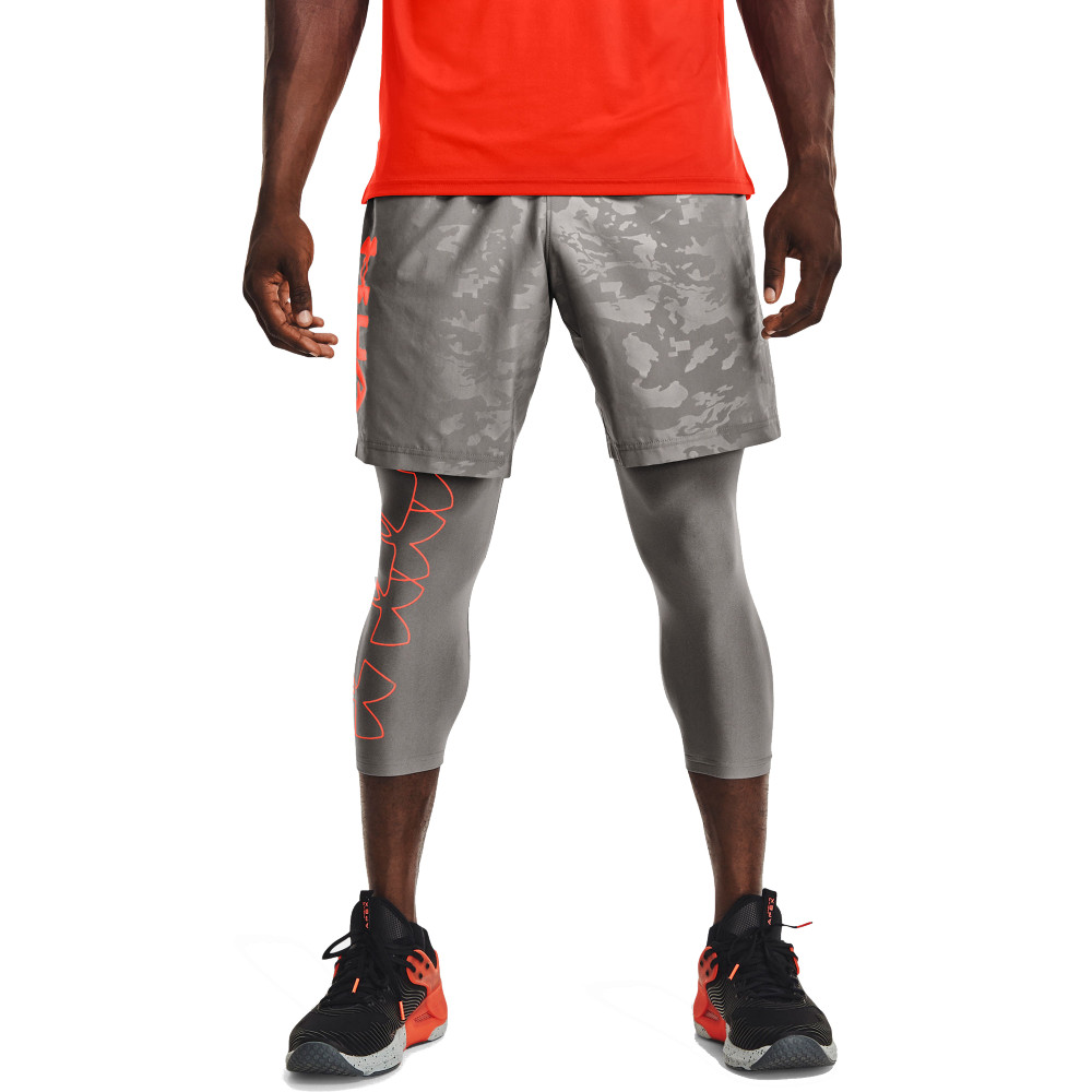 Obrázok Under Armour Woven Emboss Shorts Concrete/Phoenix Fire - M